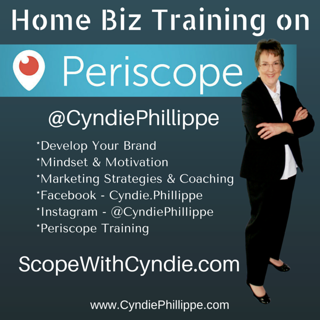 Join Me LIVE on Periscope!  @CyndiePhillippe